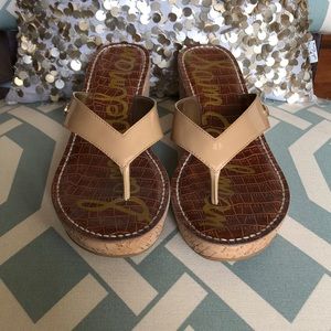 Sam Edelman cork wedge flip flop